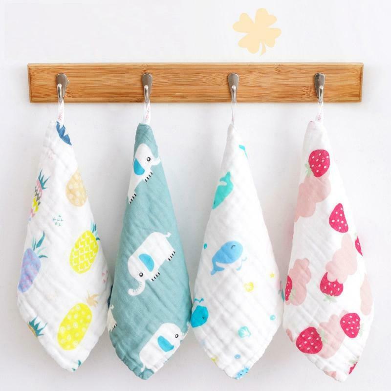 5pcs Muslin 6 layers Soft Cotton Baby Towels Face Towel Handkerchief Washcloth