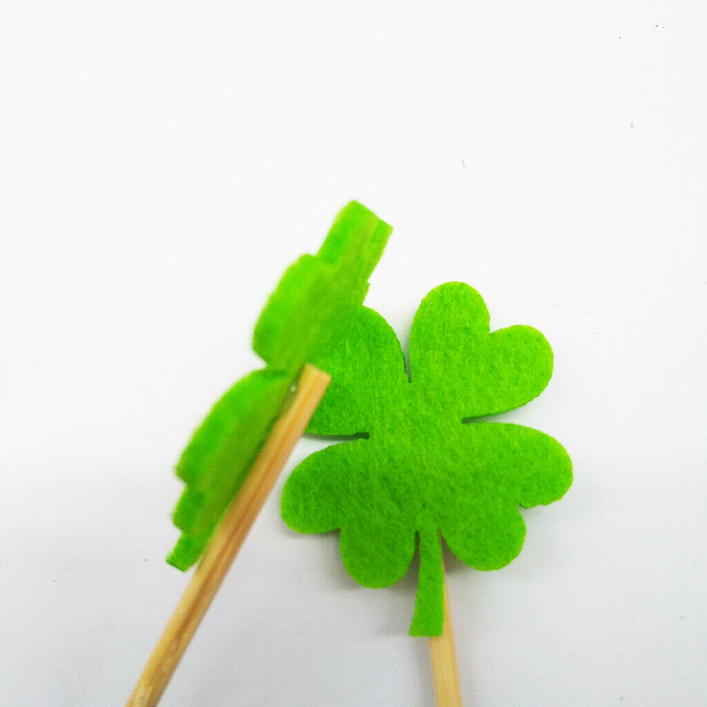 6 Pieces Four Leaves Cupcake Picks Cake Topper Birthday Party Baking Accessories