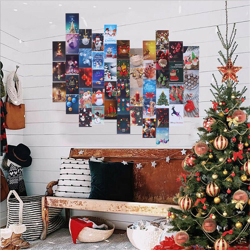50Pcs Christmas Wall Collage Dorm Decor New Year Wall Art Beach Collage Pos KX
