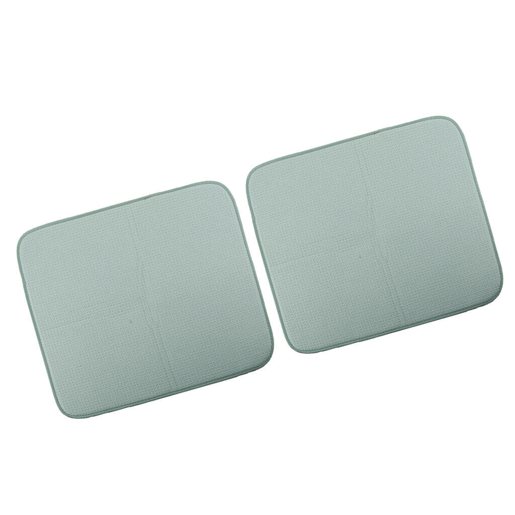 2Pcs/Set Microfibre Drying Mat Sink Drying Pads For Absorbent 16x18'' Green