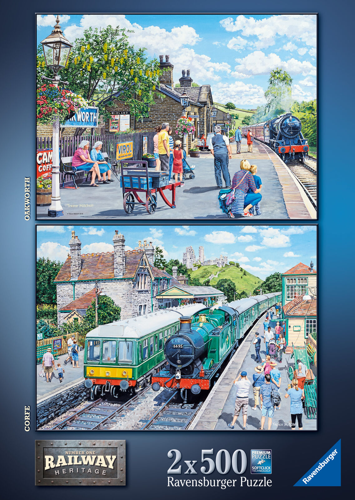 14061 Ravensburger Railway Heritage No 1 Jigsaw Puzzle 2x 500pc Age 10+ Years