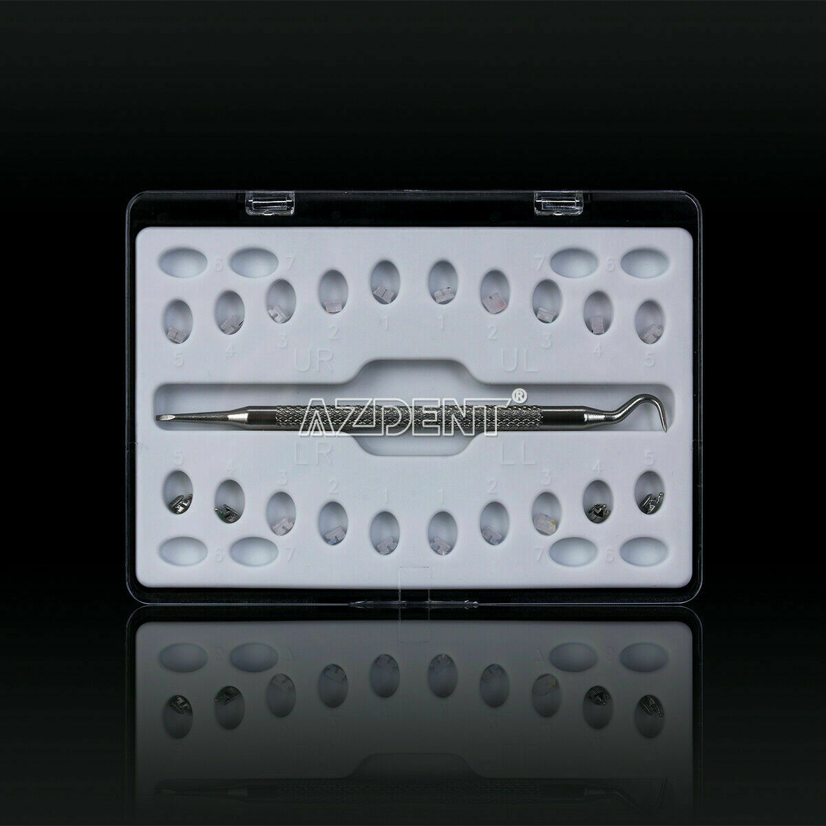 Dental Orthodontic Self-Ligating Brackets Ceramic MBT.022 Hooks 3-4-5 Metal+Tool