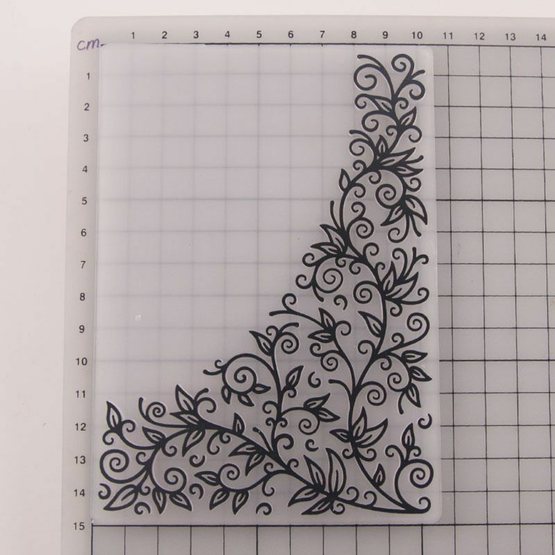 Flower Corner Plastic Embossing Folder Template DIY Scrapbook Album Card Making