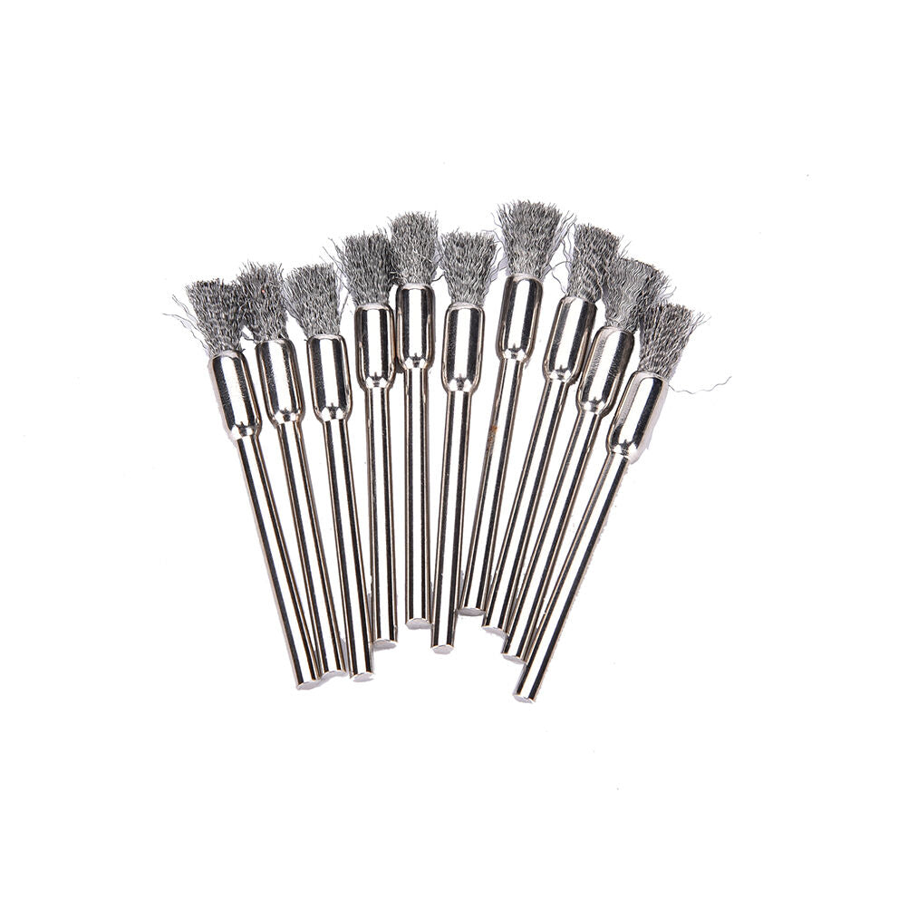 New 10pc Mini Wire Brush Brushes Cup Wheel for Grinder or Drill 3x5mm  fas MiSJ
