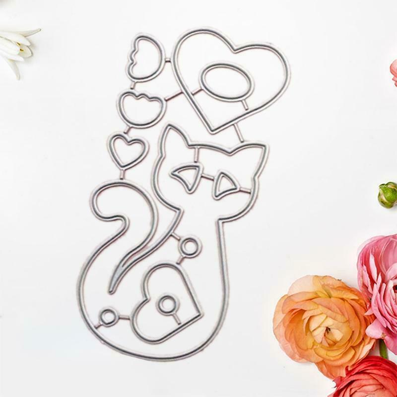 Cartoon Cat Cutting Dies Stencil DIY Scrapbooking Album Paper Template