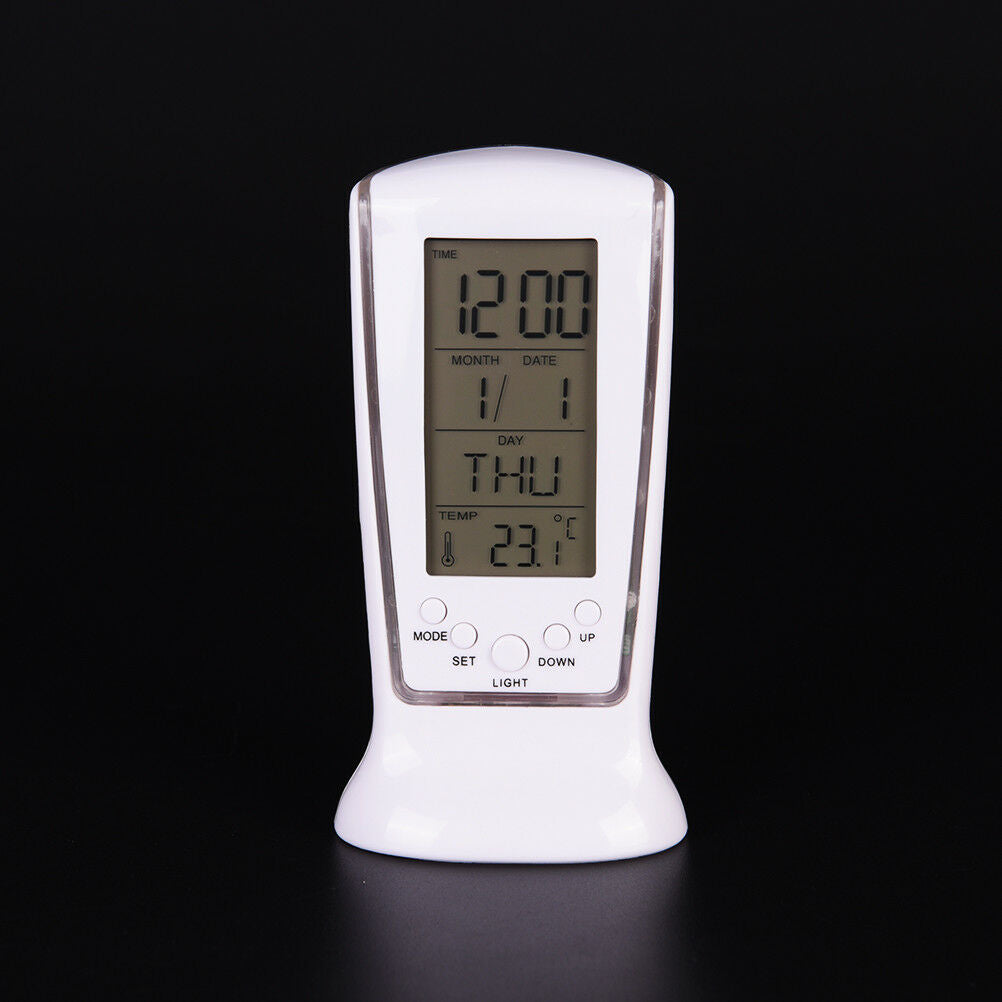 LED Digital Table Alarm Clock with Backlight Electronic Calendar Thermome.l8