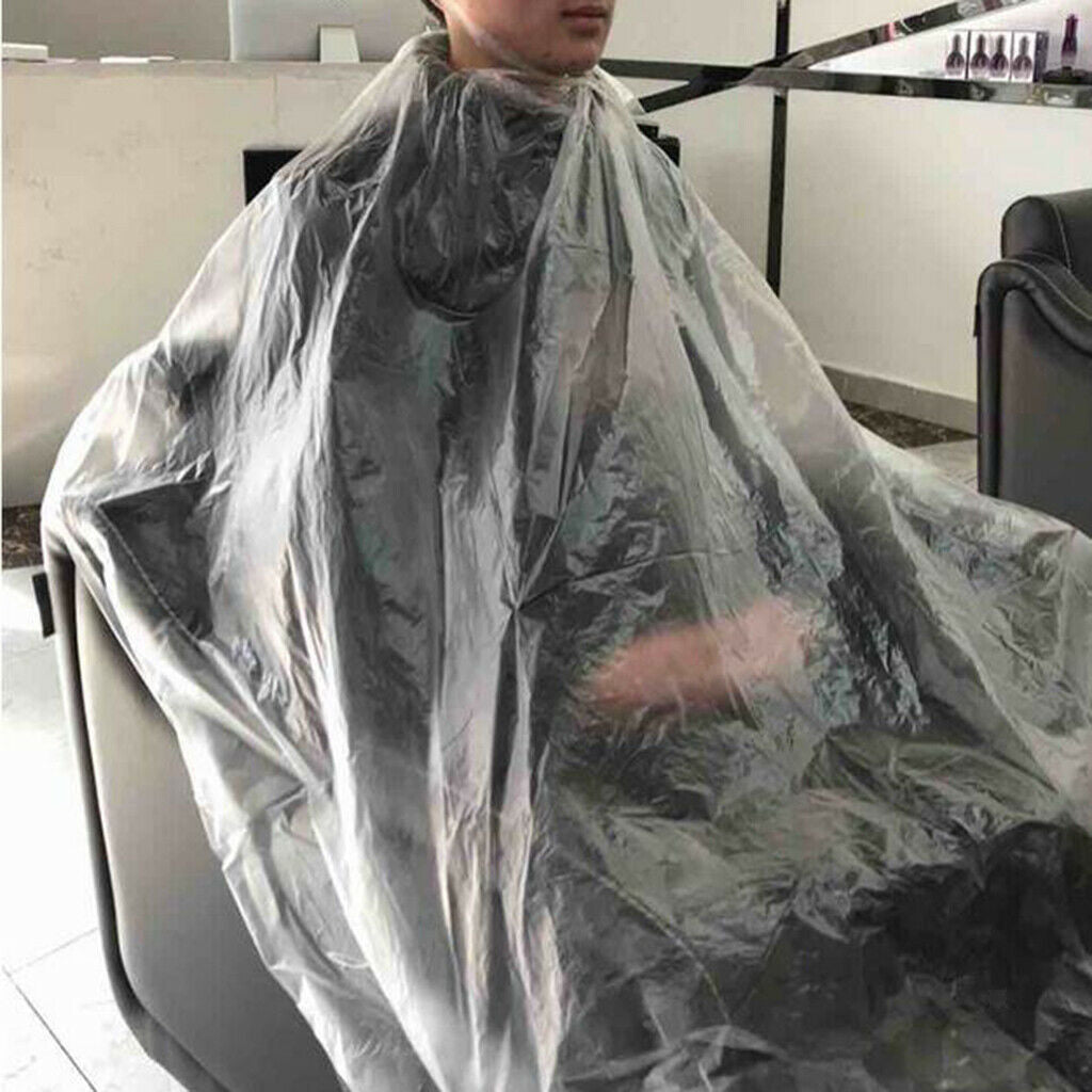 100pcs 51x35 in. Disposable Hair Cutting Capes & 4xClips Salon Gown Apron