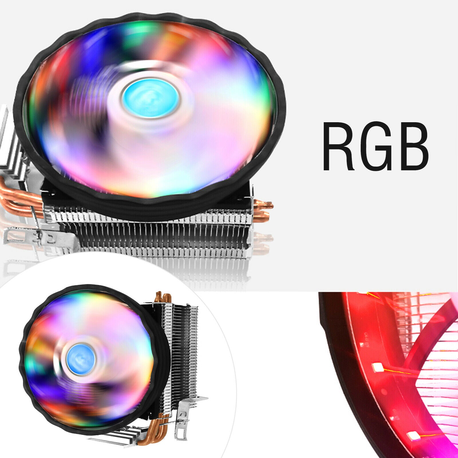 PC CPU Cooler Heatsink PWM RGB Fans for Intel LGA 775 1156 Spare Parts