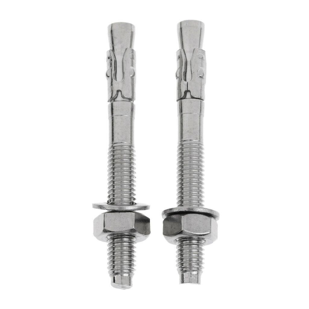2Pcs M10 X 90mm Rock Climbing Anchor Setscrew Piton Expansion Bolt Screw Nut