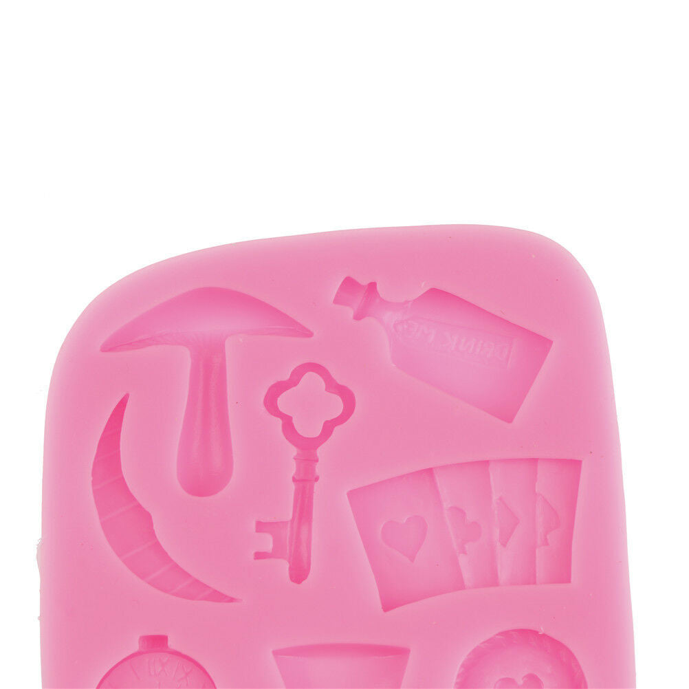 cake silicone molds alice in wonderland cupcake sugarcraft mould baking tools BD