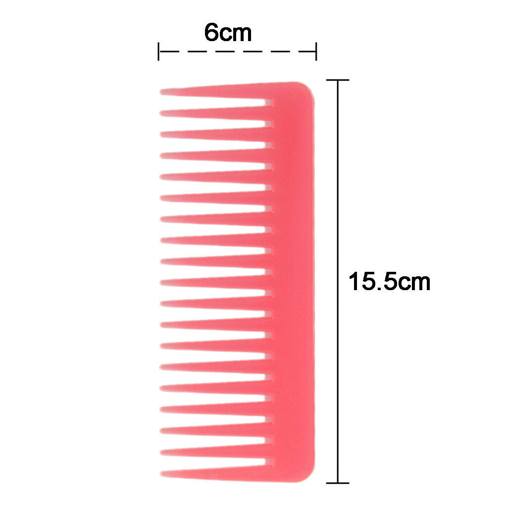 2pcs Wide Tooth Detangler Salon Shampoo Brush Comb for Curly Thick Hair Pink