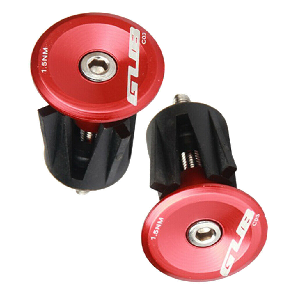 2 Pieces Bike Handlebar End Stoppers Bicycle Grip Firm Handlebar Caps Red