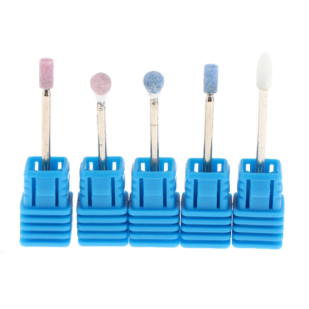 5 Pieces Portable Nail Drill Bits Nails Gel Remove Polishing Tool Grinding Head