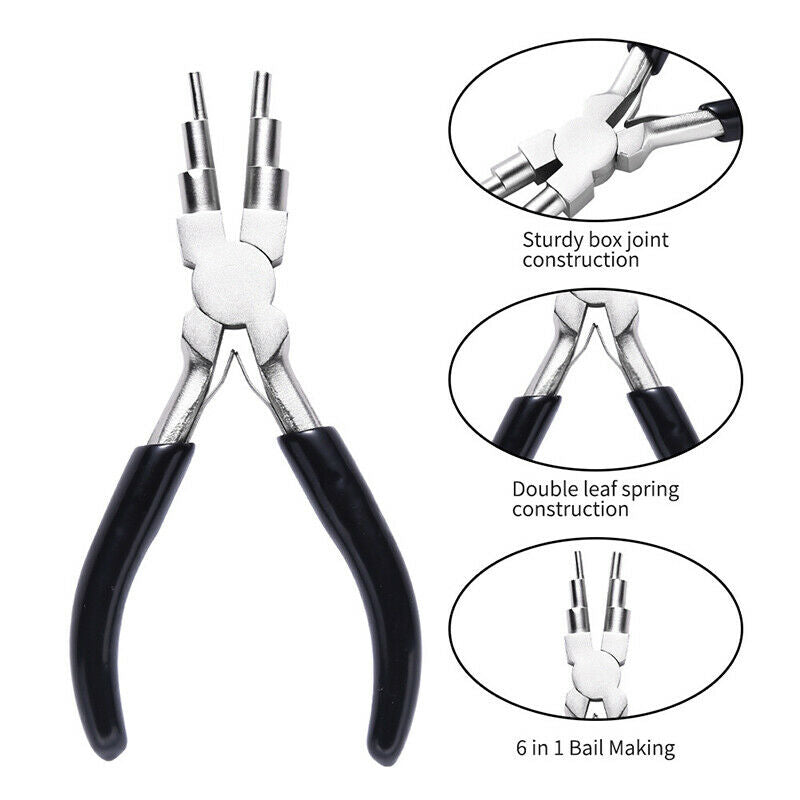 6-In-1 Bail Making Plier Wire Looper Forming Pliers Making Jewelry Jump RingBDA