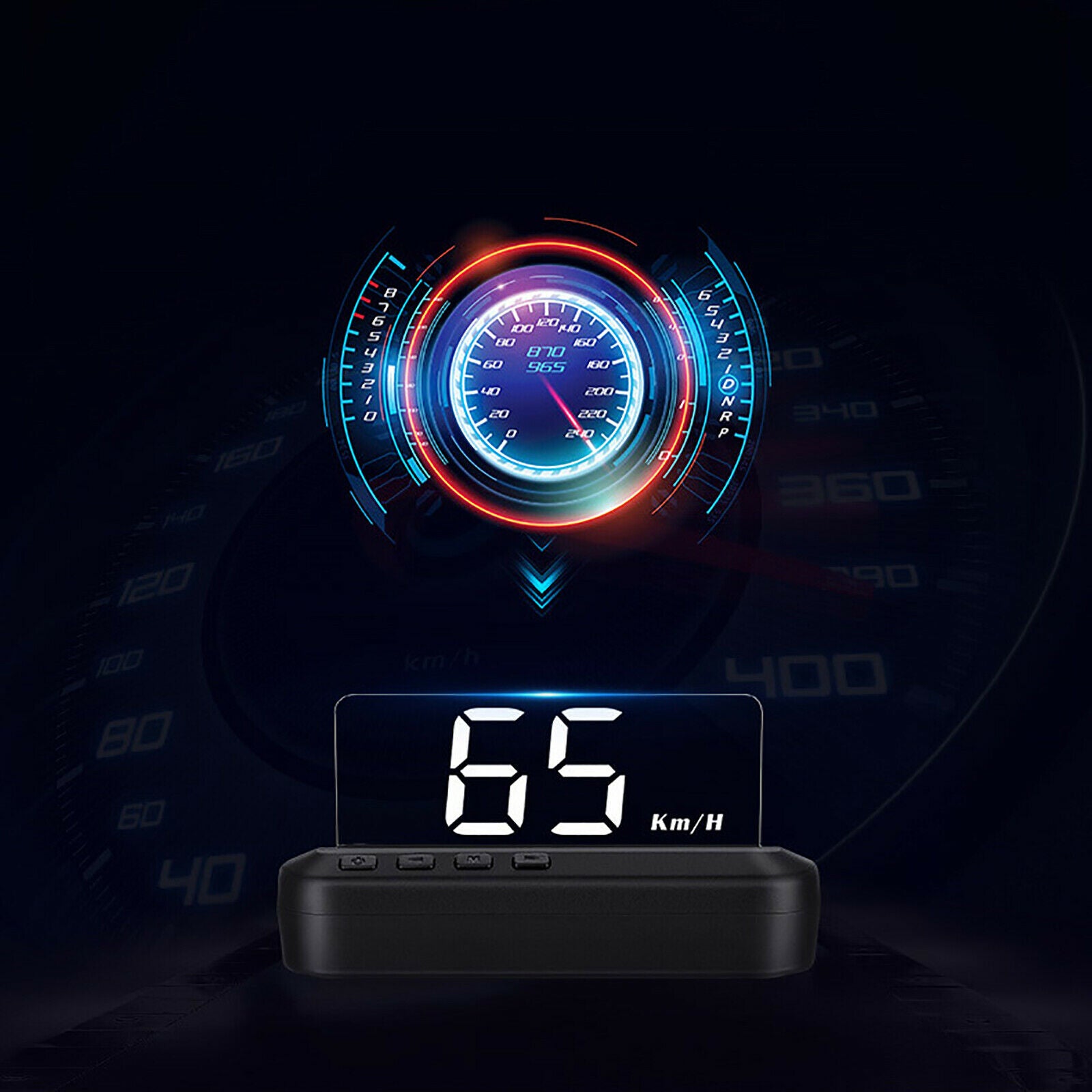 Car Display C100 HUD Head UP Display Gauge Speedometer Voltage Projector Car