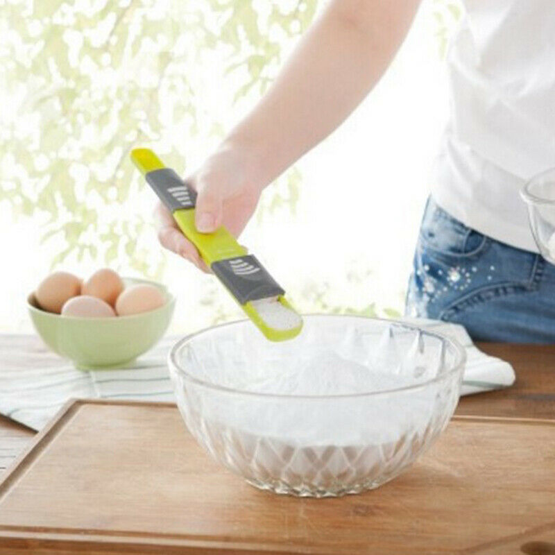Kitchen Double End Eight Stalls Adjustable Scale Measuring Spoons Meterin.l8
