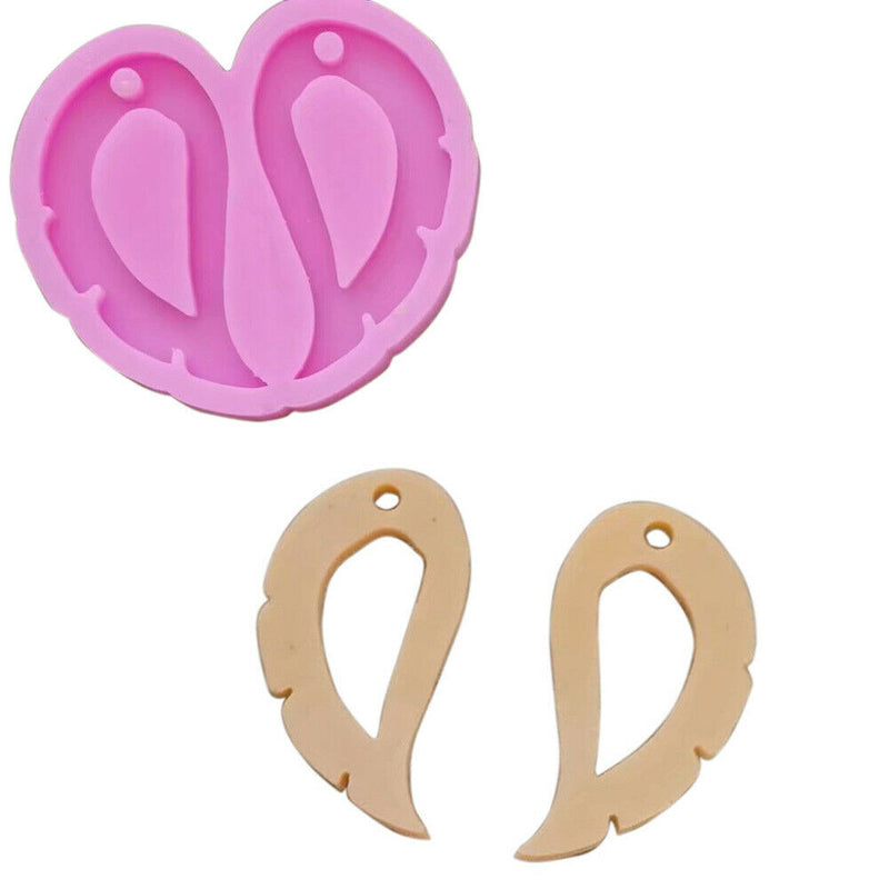 Feather Silicone Molds DIY Epoxy Casting Earrings Pendant Krychain Mould Making