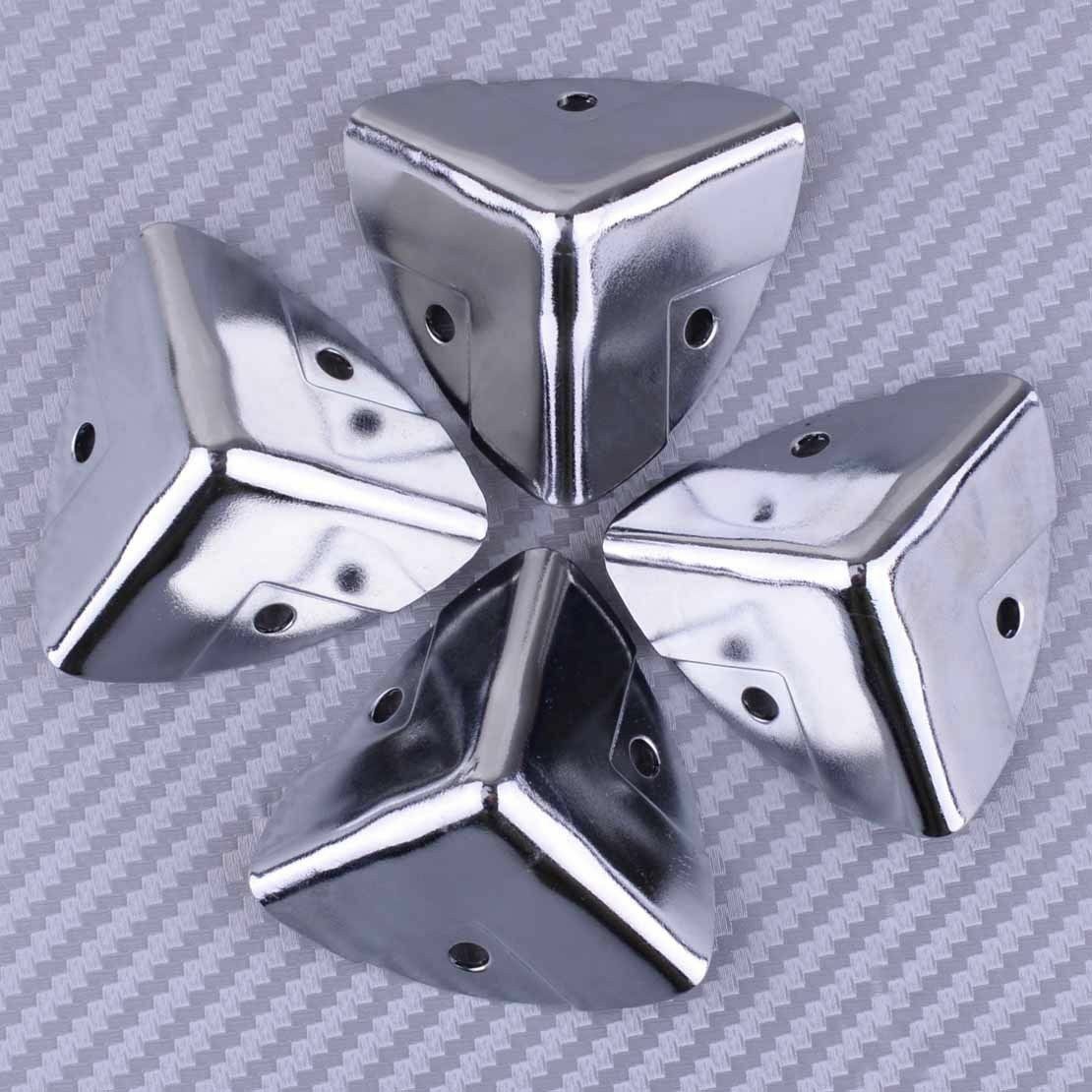 4pcs Metal Corner Brackets Angle Brace Protector Trunk Box Case Chest Flightcase