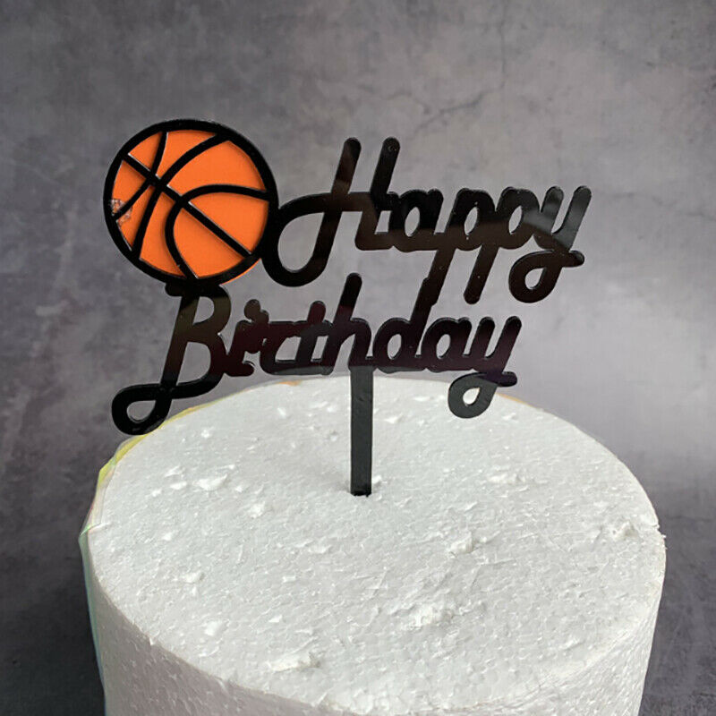 Basketball Acrylic Cake Topper Creative Happy Birthday Cake Topper For K .l8