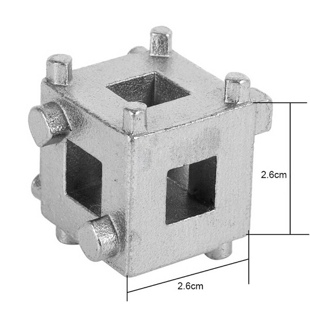 1Pc Rear disc brake caliper piston rewind/wind back cube tool 3/8" drive .l8