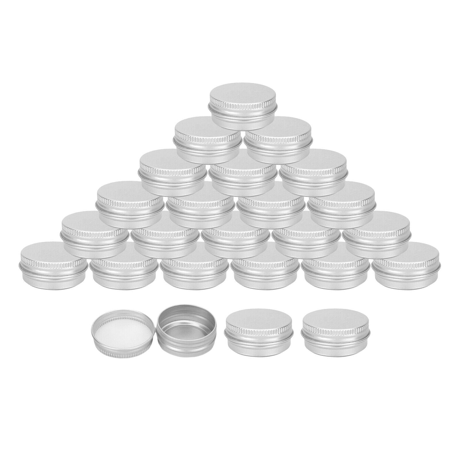 24Pcs Tin Jars Cosmetic Container Round for Samples Travel Food 20g/20ml