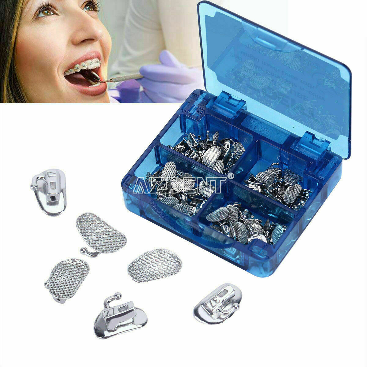 3Packs Orthodontic Bonding Buccal Tube N-Conv Roth 0.018 2nd Molar AZDENT Dental