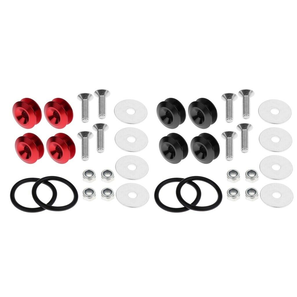 8pcs Quick Release Fastener Fixed Button Kit for Car Vehicles (Red + Black)