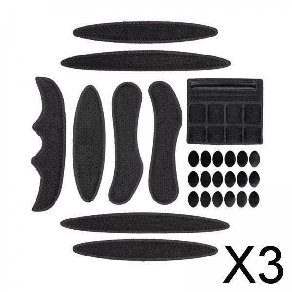 3X 27pcs/Set Bike Helmet Padding Kits Bicycle Helmet Liner Chin Strap Foam Pads