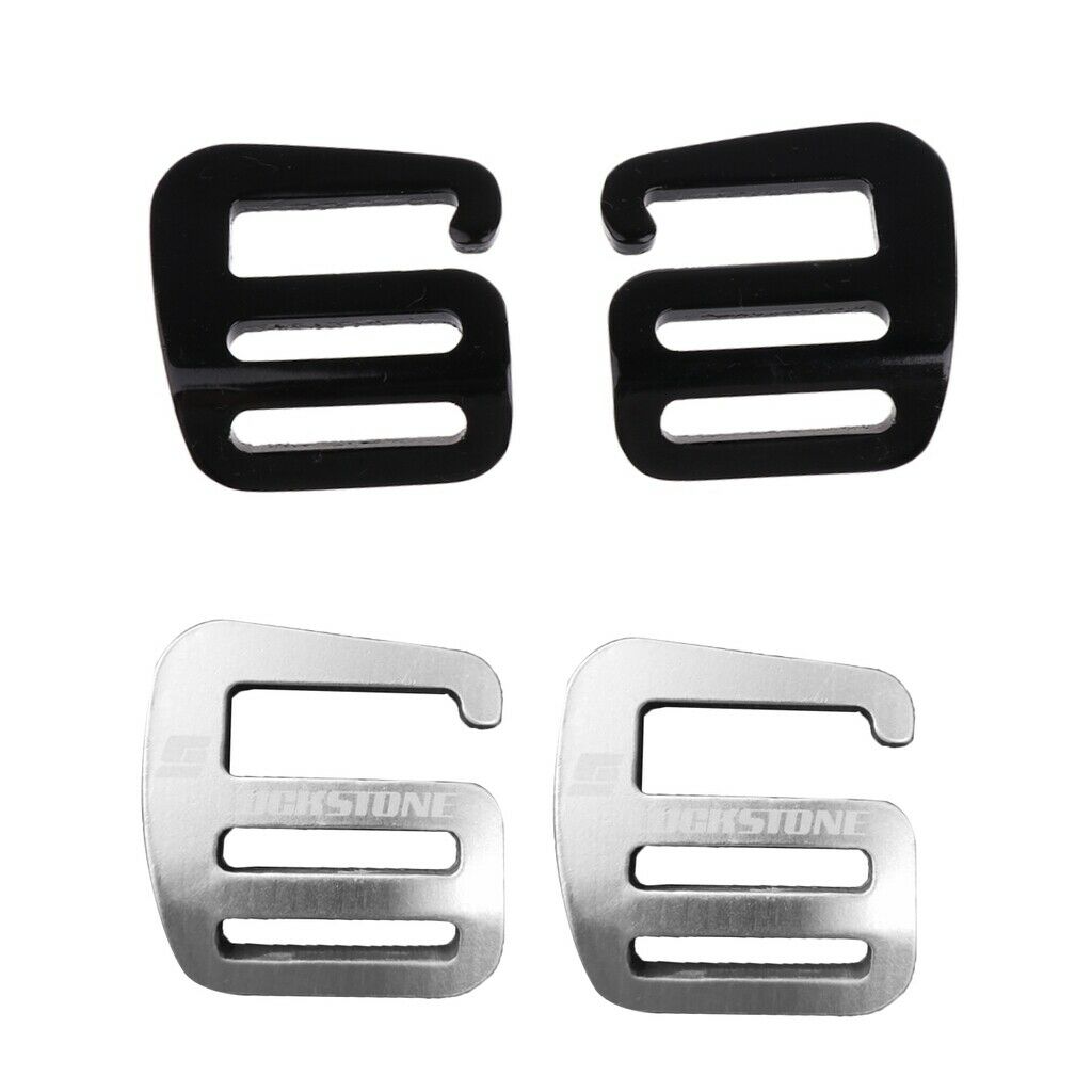 4 Pieces 1 '' G Hooks Outdoor Webbing Buckle for Backpack Strap 25mm Black