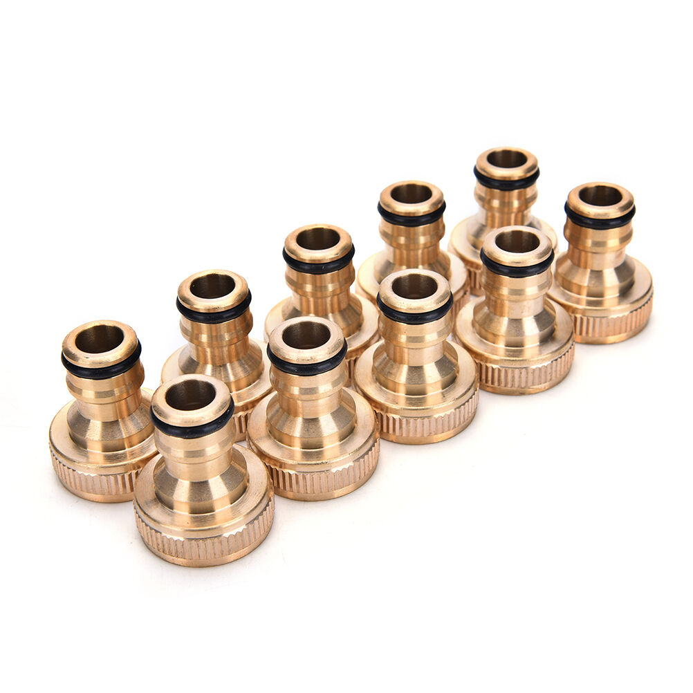 2x 3/4" Threaded Brass Tap Adaptor Garden Water Hose Pipe Connector Fitti.l8