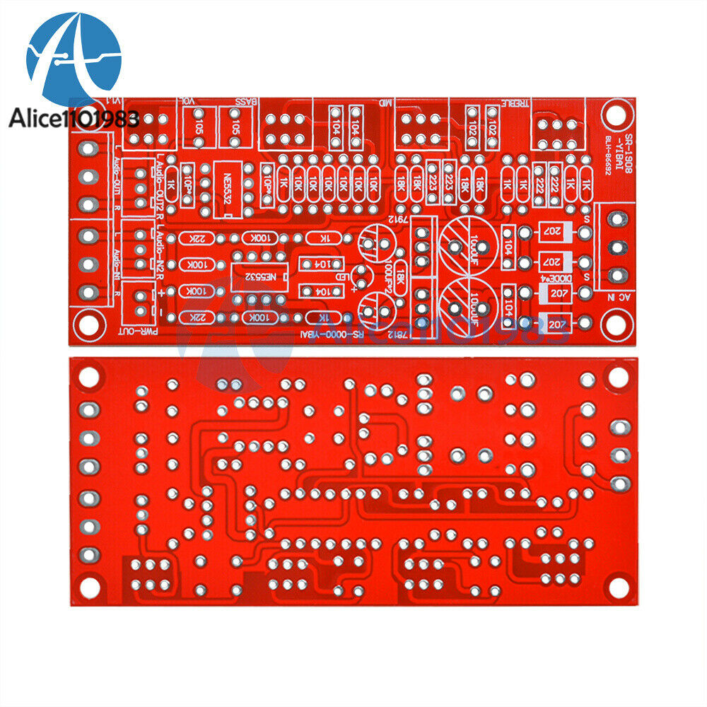 NE5532 Preamp Pre-amplifier Tone Board DIY Kits Treble Alto Bass Volume Control