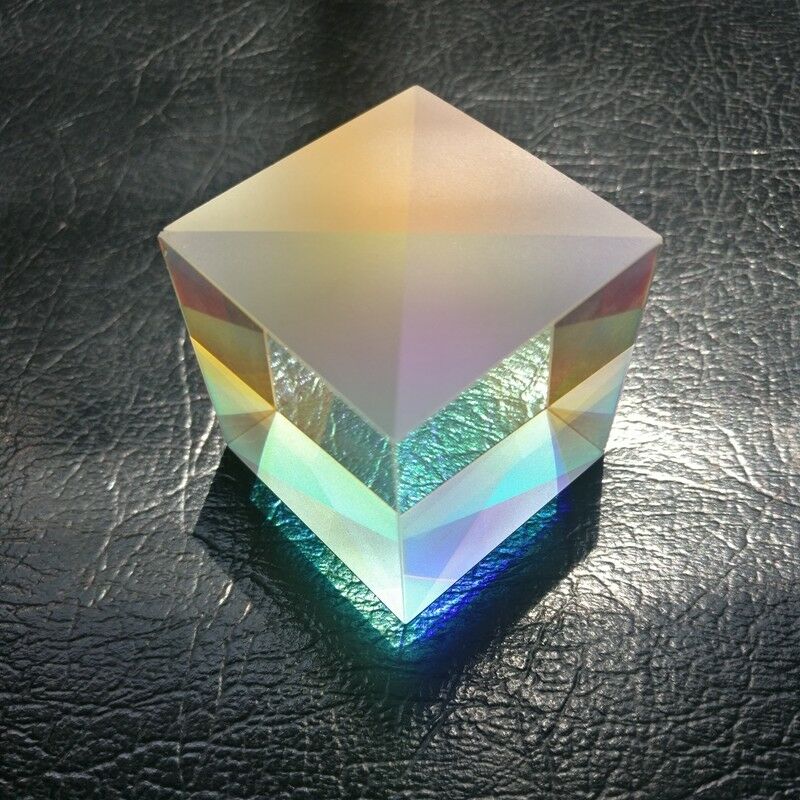 34*34*36mm Defective Optical Prism Dichroic Cube Beam Splitter f DIY Decoration