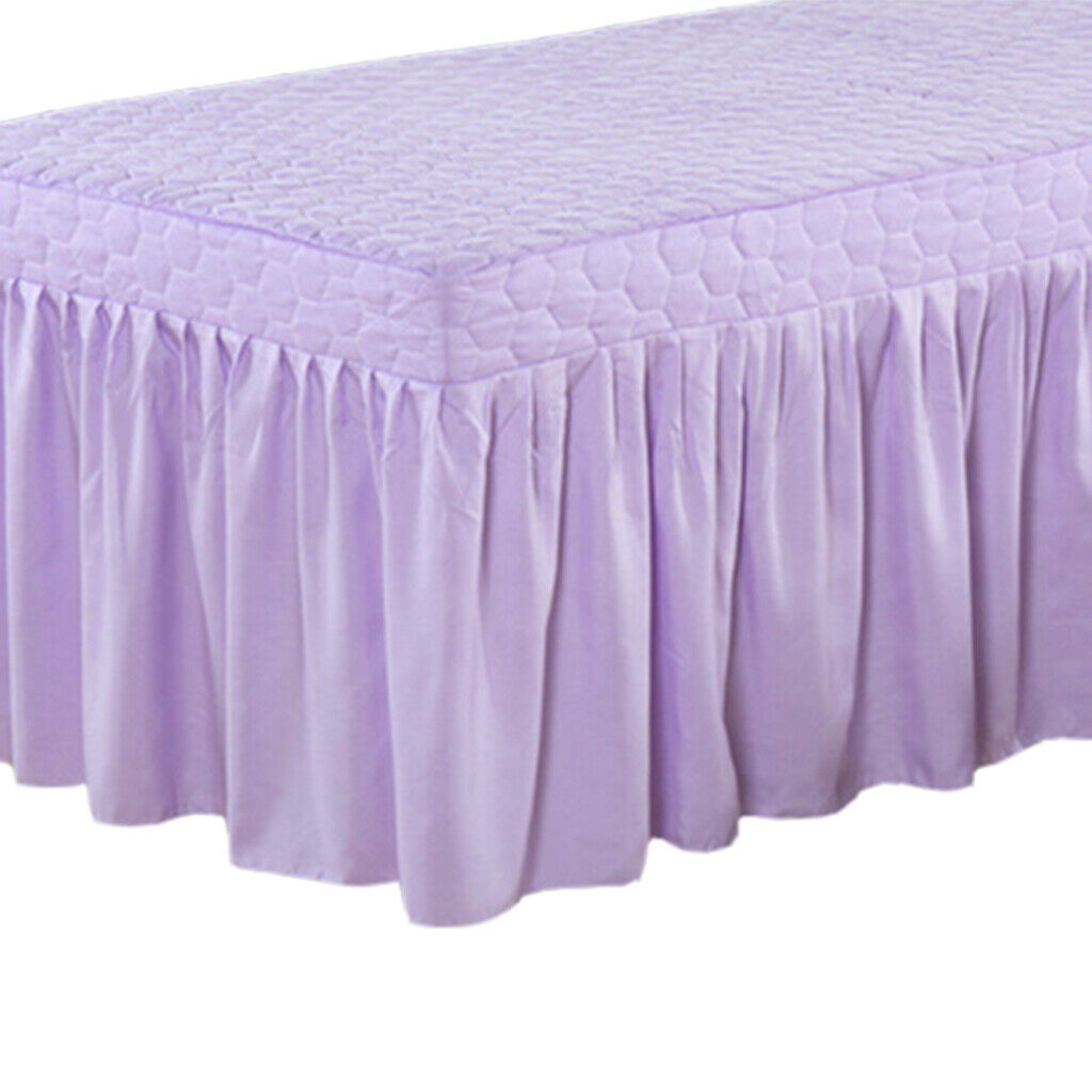 Massage Table Skirt Beauty Bed Cover Valance Sheet  Light Purple