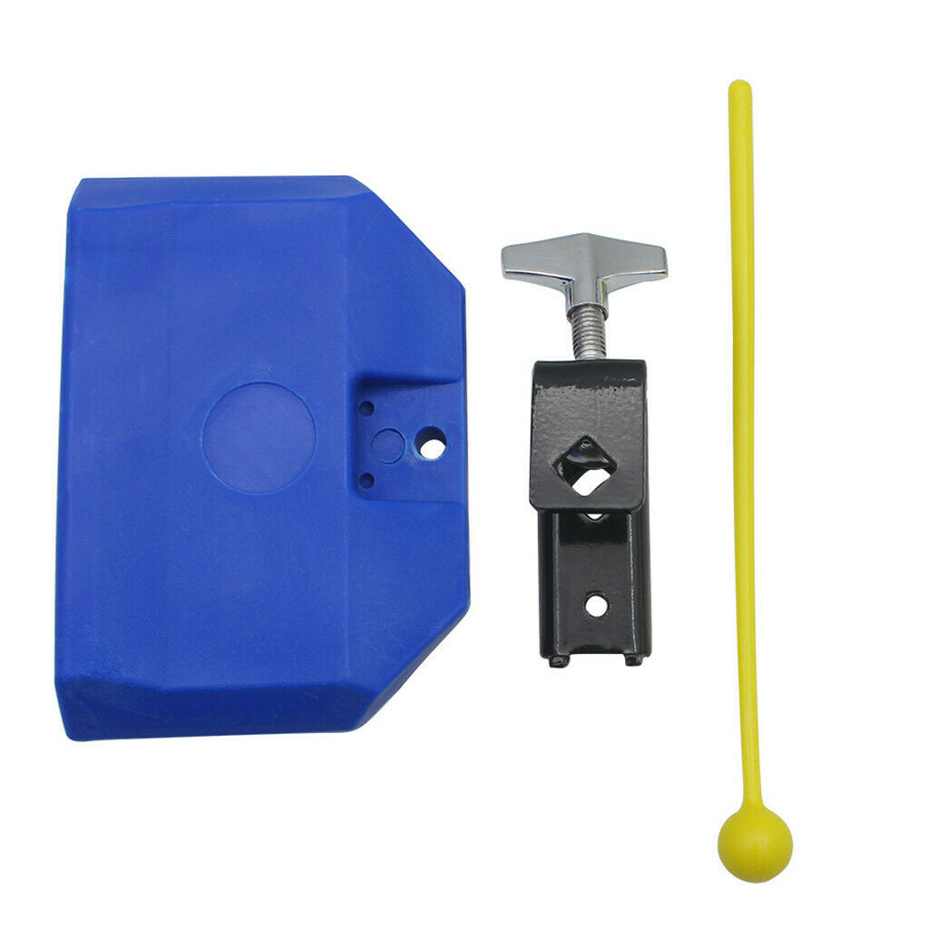 High Pitched Good Tone Easy Installation Plastic Blue Cowbell with Yellow Hammer