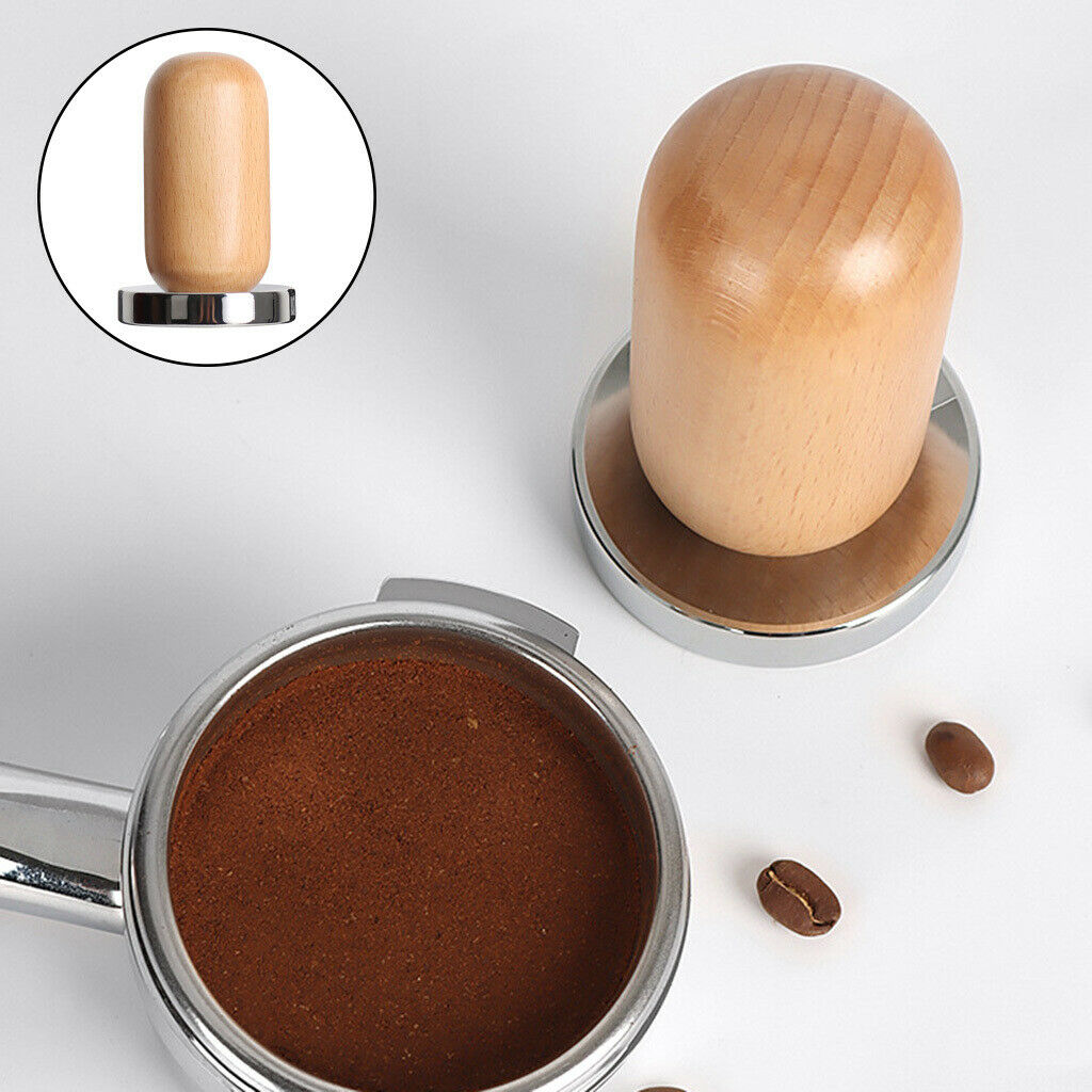 Wooden Grip Espresso Coffee Tamper Barista Coffee Bean Press Hammer Tool