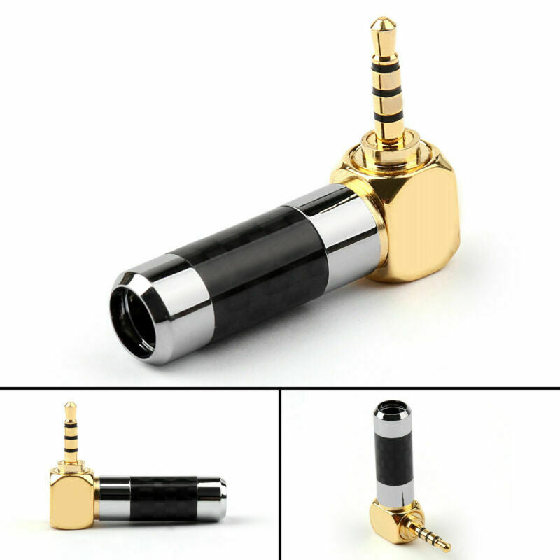4X 2.5mm 4 Pole Audio Plug Angel TRRS Rhodium-Plated Carbon Fiber AT2