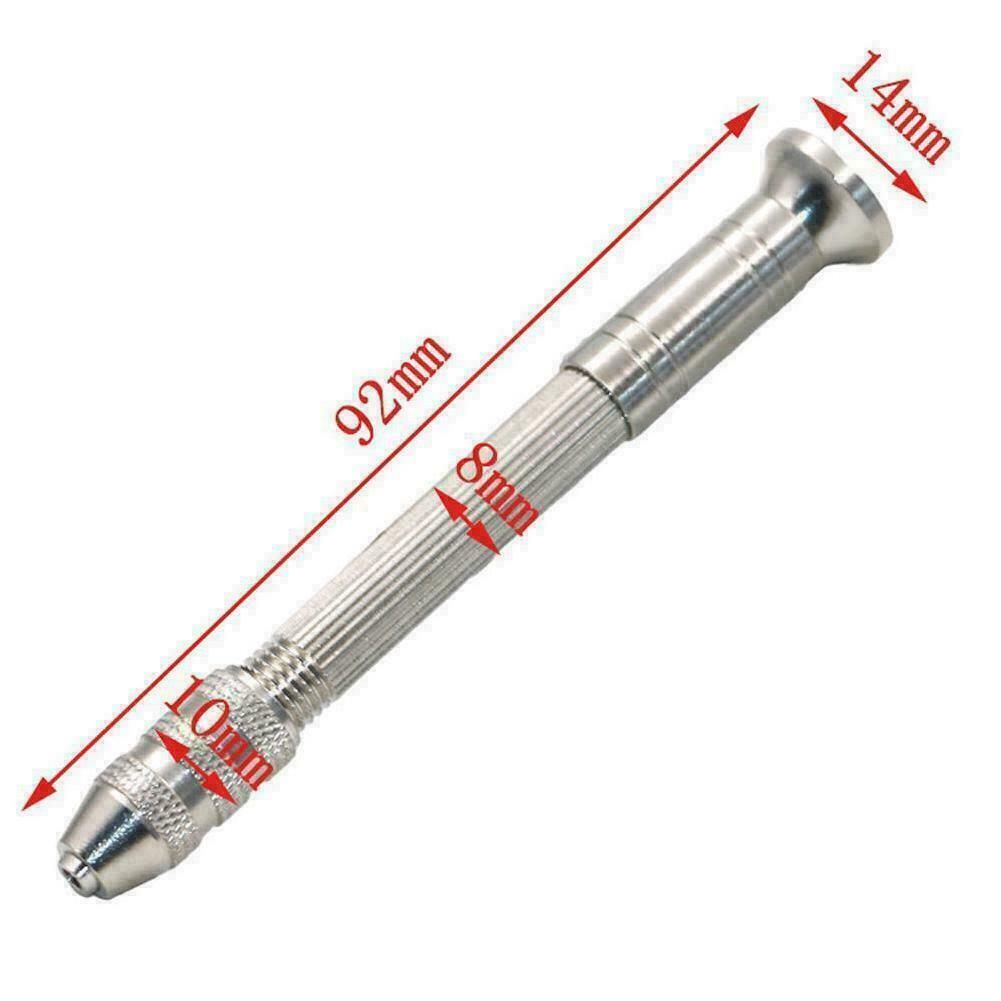 Mini Micro Aluminum Hand Drill Keyless Chuck +10x Twist Drills Rotary Tools L (3
