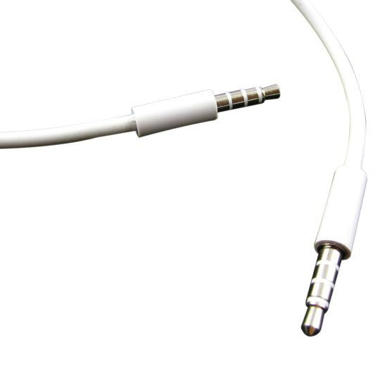 1M 3.5mm Male to Male 4 Pole AUX Audio Headphone Extension Cable Cord Lead white