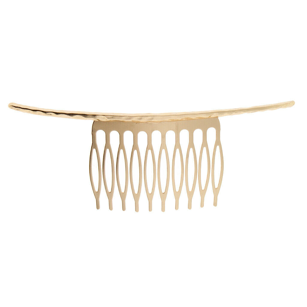 Golden Blank Metal Hair Clip Comb 10 Teeth Wedding Bridal Hairstyle Accessories