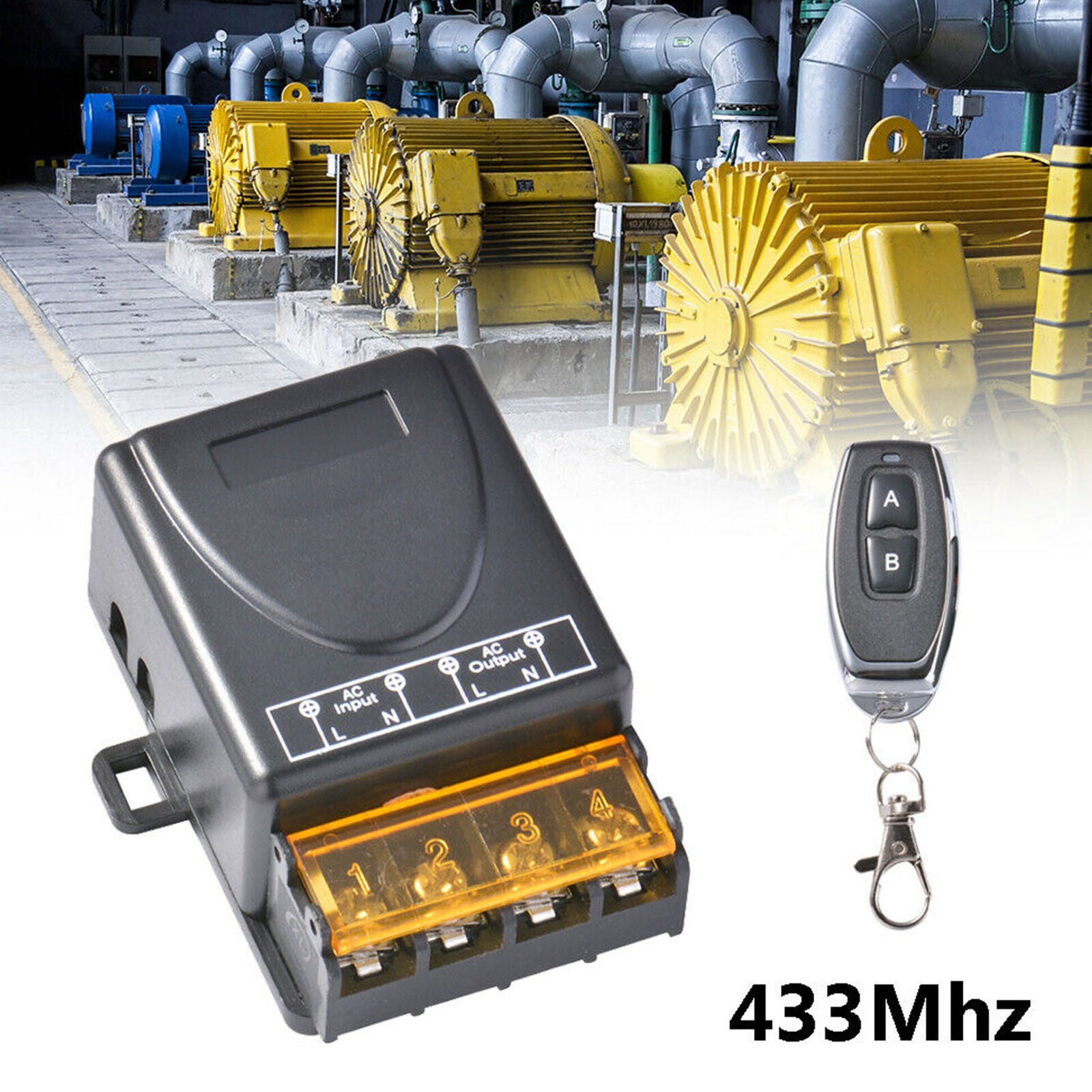 AC 110V-240V 30A RF Relay Wireless Remote Control Switch + 433MHz Remote