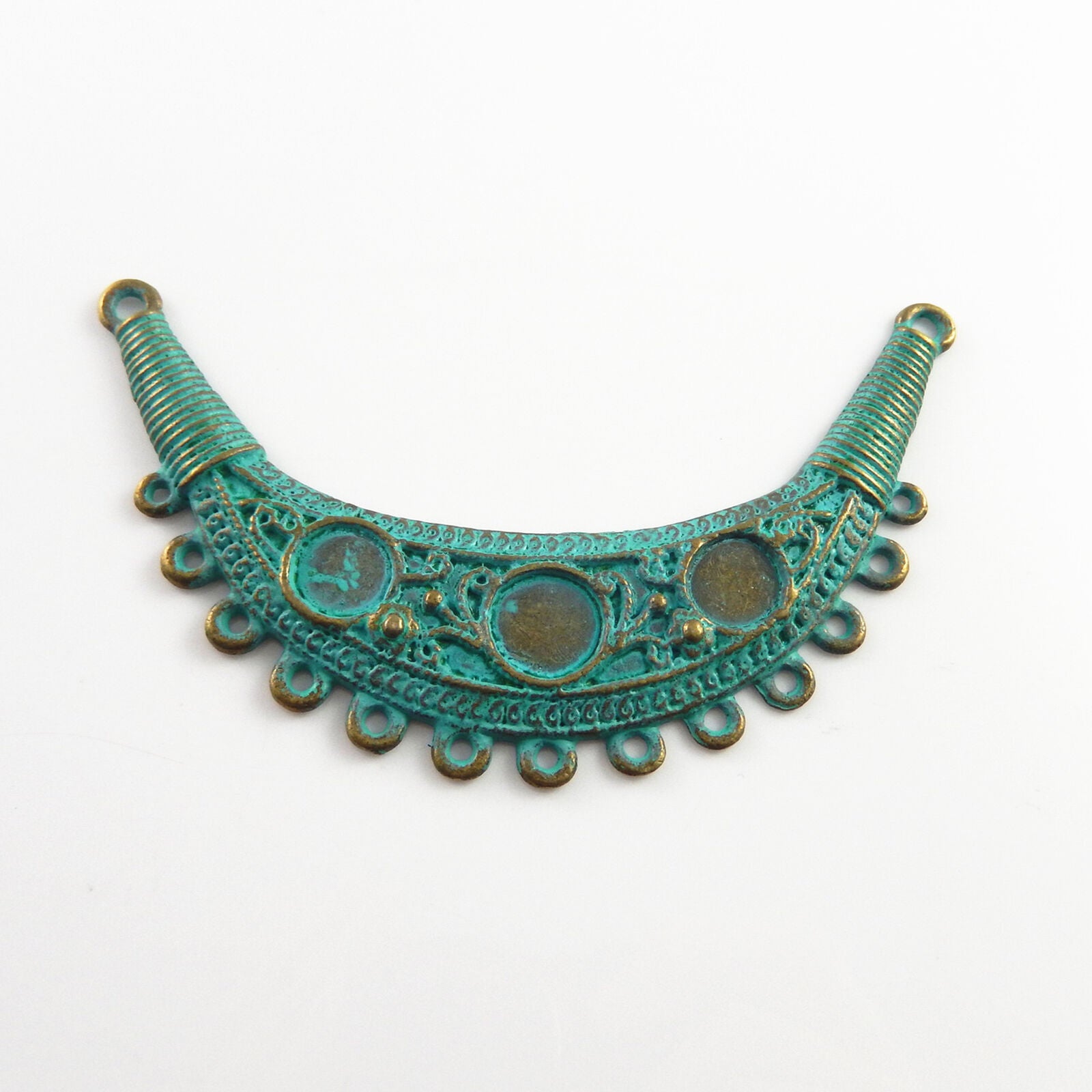 2-pack Retro Alloy Collar Charm Patina Pendant DIY Jewelry Connector 92*53*2mm