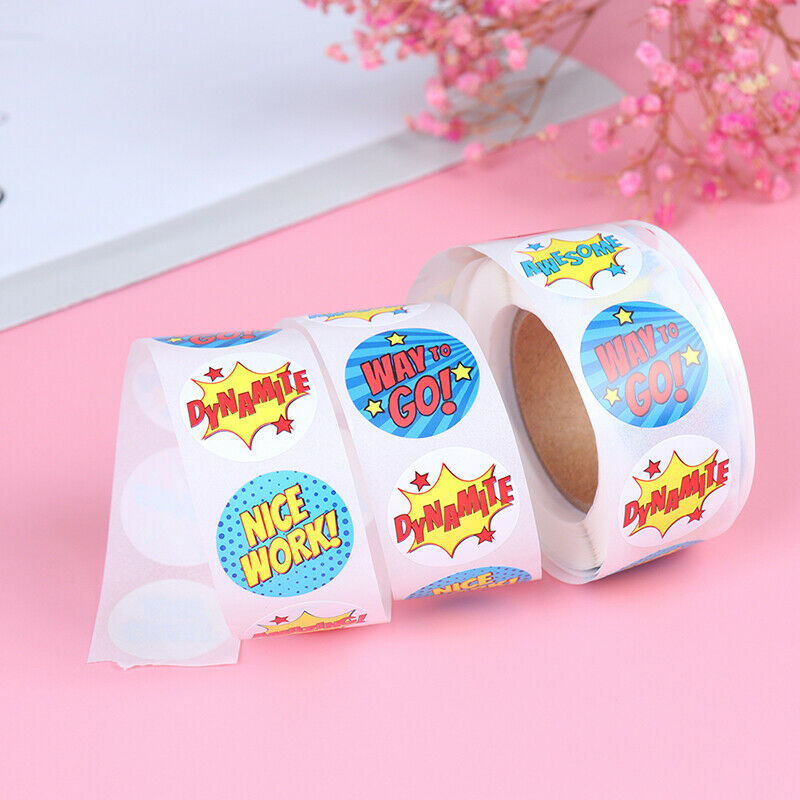 500 Stickers/roll Super Hero Reward Stickers Kids Teachers stationery sti.l8