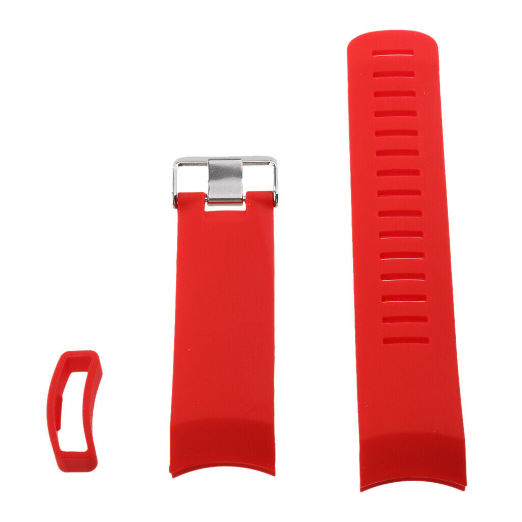 Silicone Gel Wrist Band Replacement Strap for Suunto Core Alu Black red