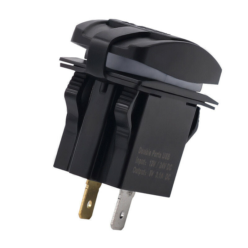 Universal 12-24V DC 3.1A Dual LED USB Car Power Supply Charger Port Socket Handy