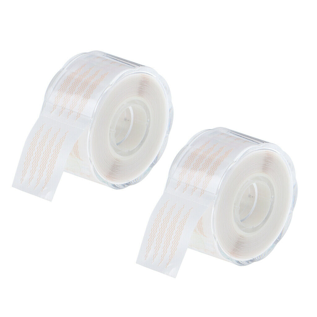 2 Rolls of 440pairs Oval Invisible Fiber Strips Double Eyelids Lift Tapes