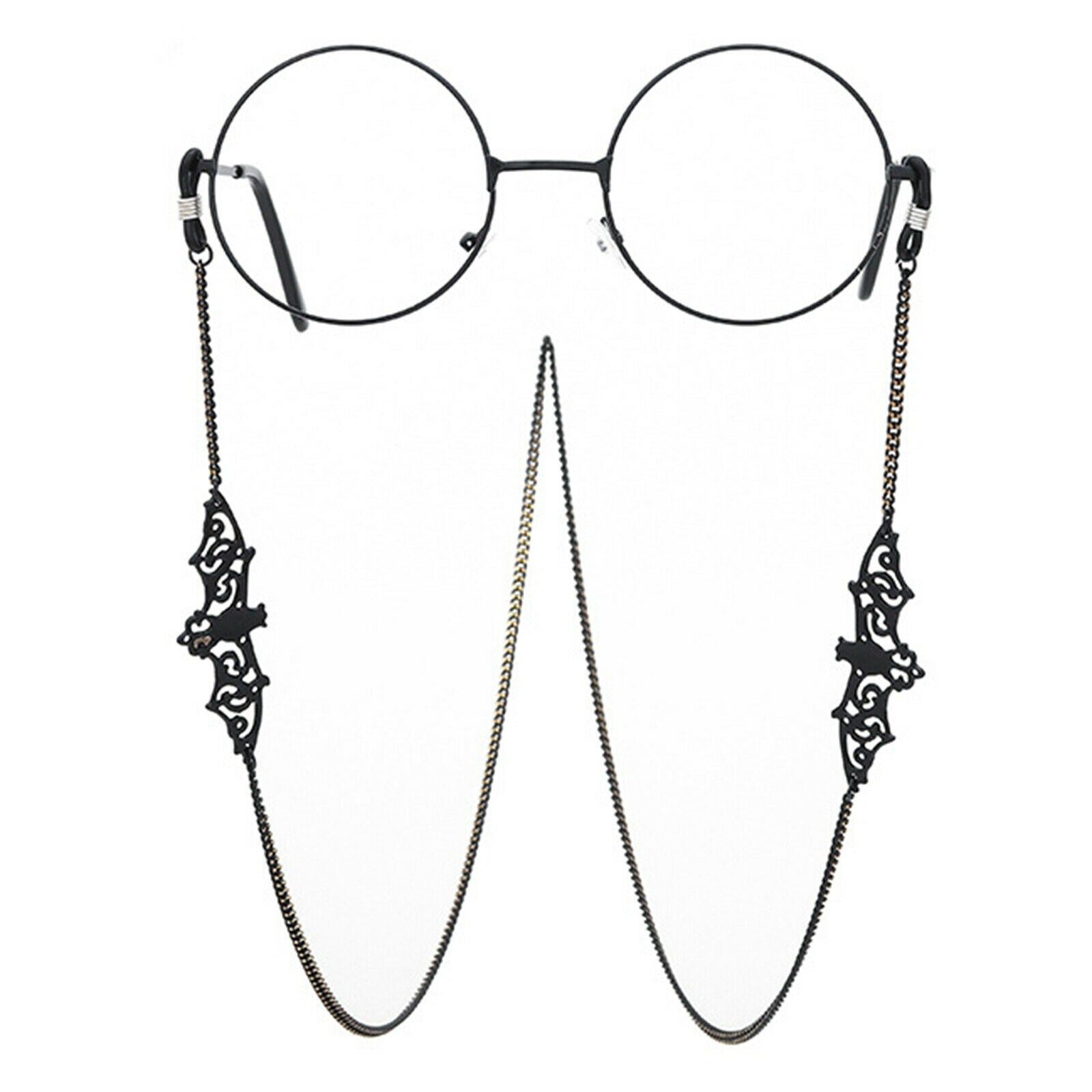 Metal Eyeglass Chain Black Bat Decor Eyewear Retainer Cord Glasses Chain