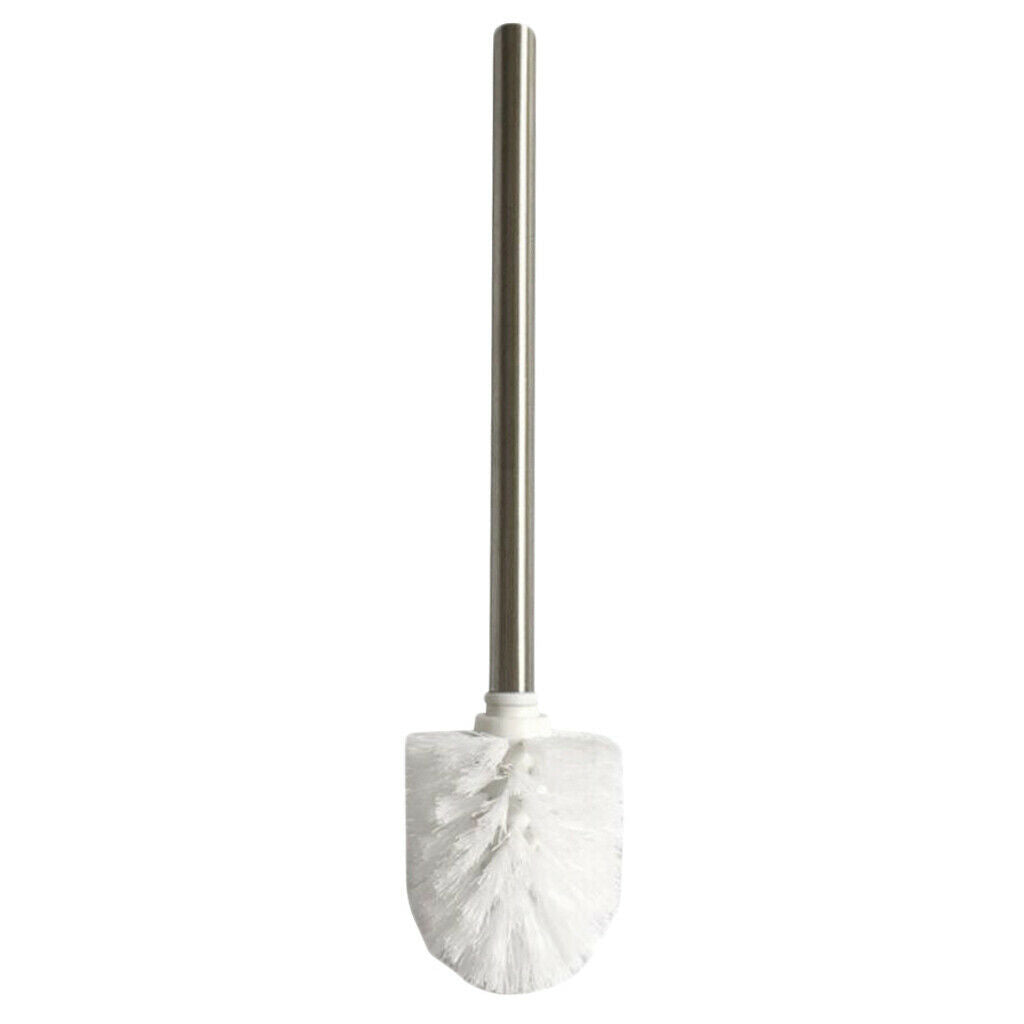 Toilet Bowl Brush, Stainless Steel Long Handle -- White
