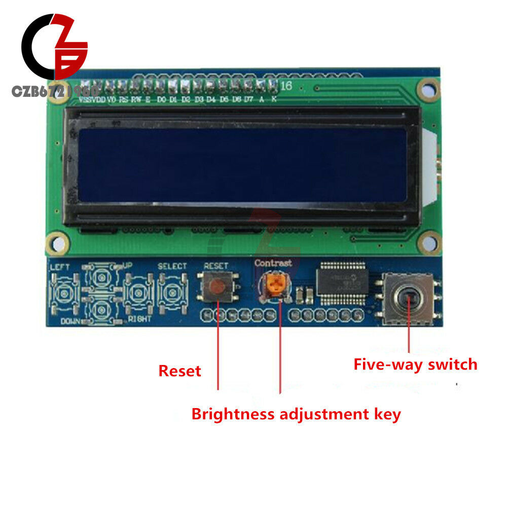 Adjust 1602 LCD Shield 5 keypad IIC I2C MCP23017 Backlight  for Arduino UNO R3