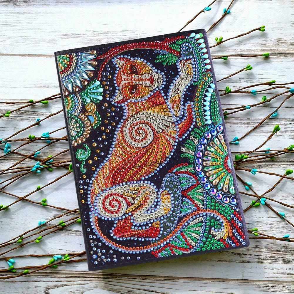 DIY Leopard Special Shaped Diamond Painting 50 Pages A5 Sketchbook Notebook @
