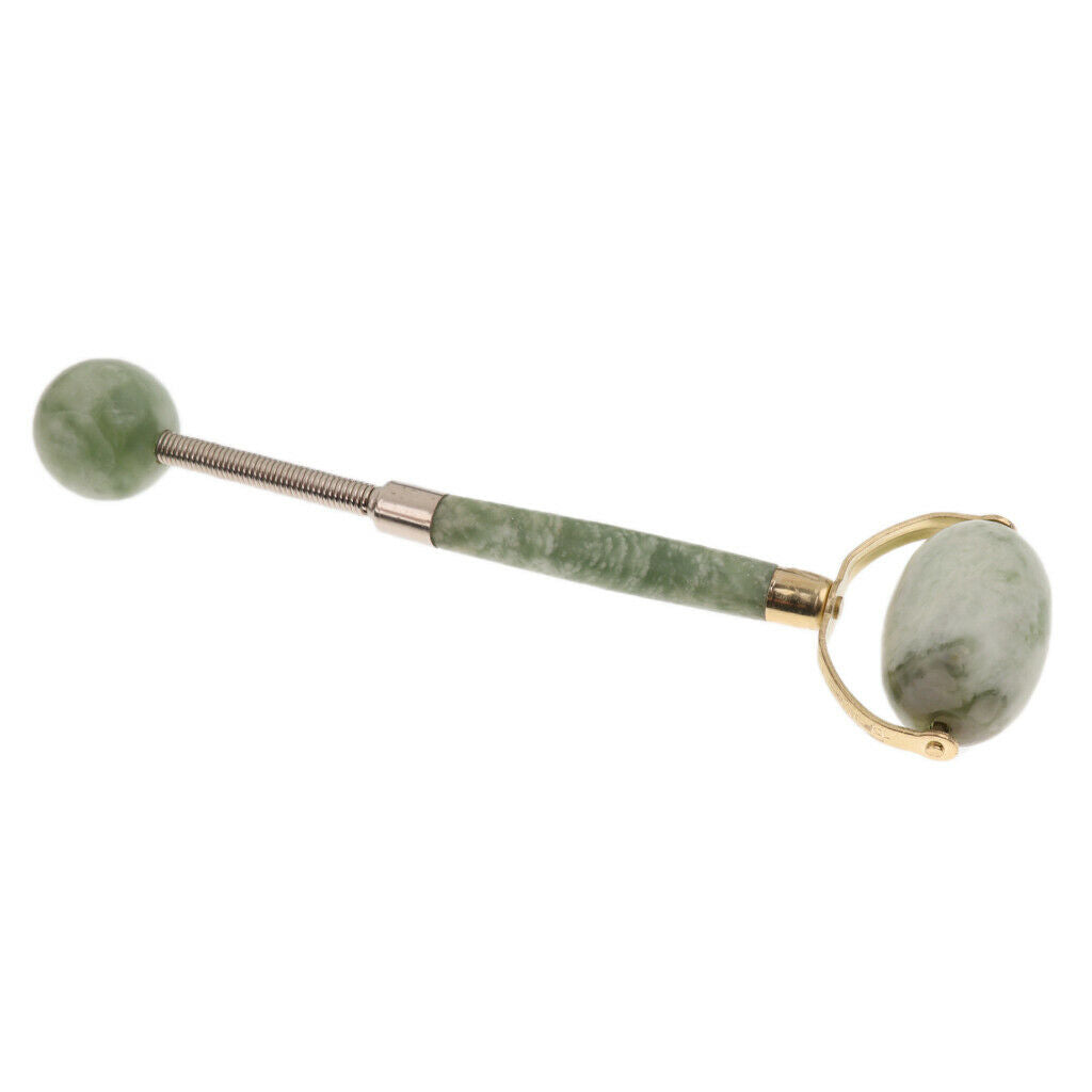 Double Heads Natural Jade Facial Massage Roller Massager Hammer Stick Tool